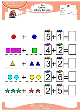 Çocuklar İçin toplam işlemi yaprak testleri 